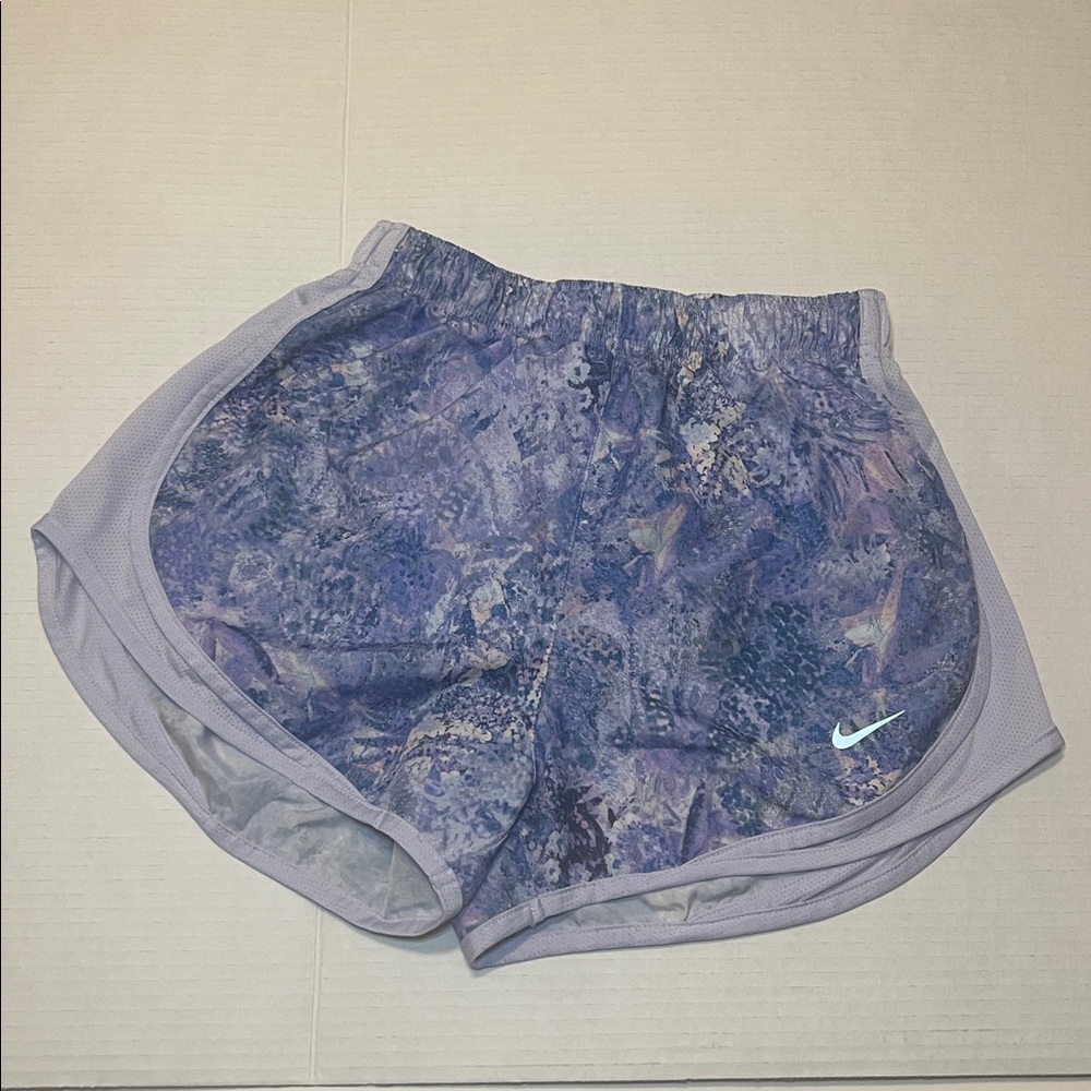 Nike Dri-FIT Athletic Running Shorts Purple Marble Print Sz Small Athleisure